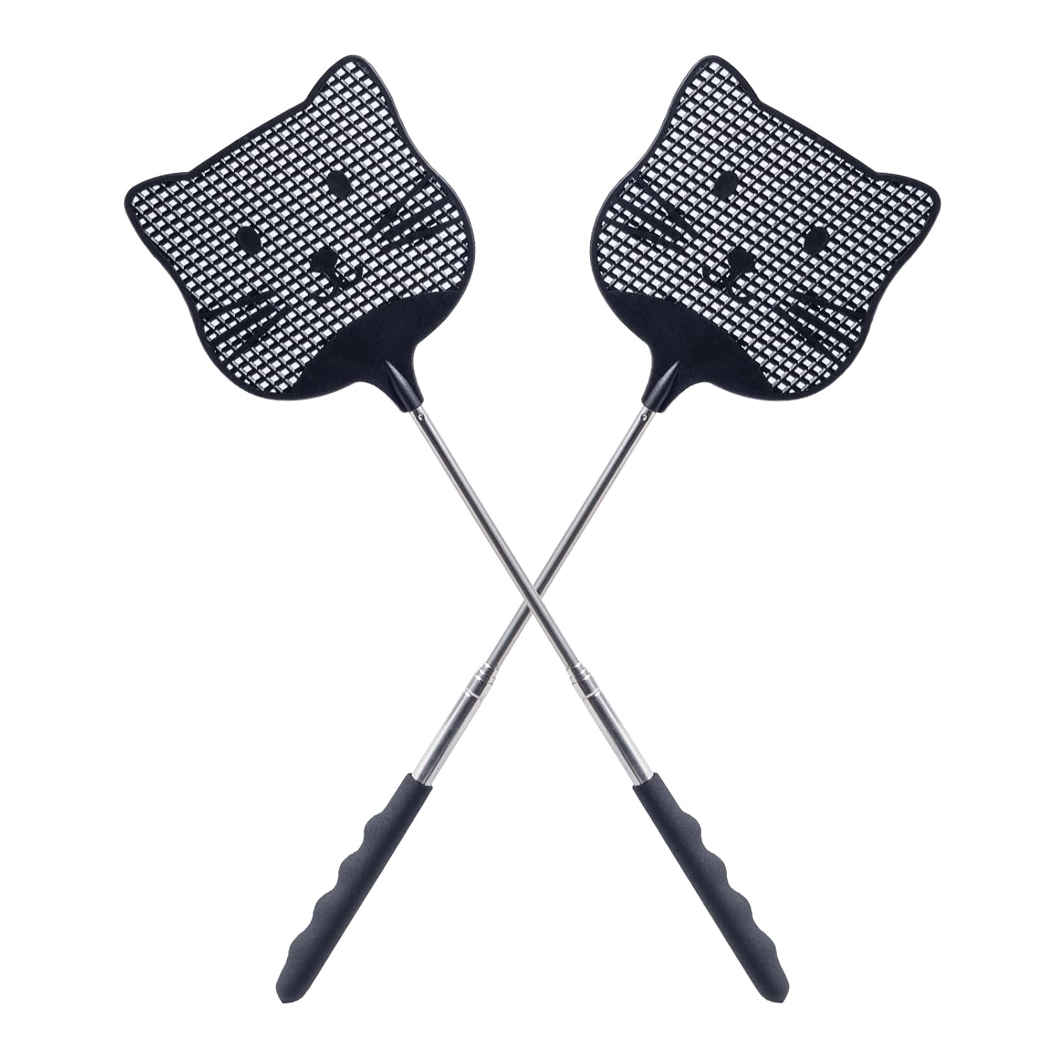 2 Pack Extendable Fly Swatter, 25 inch Long Handle Flyswatters