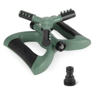 Amazon Basics Whirling Rotating Sprinkler for Lawn and Garden, 3 Adjustable Arms, 12 Nozzles, 24.1 x 20.1 x 10.4 cm, Green, 1-Pack
