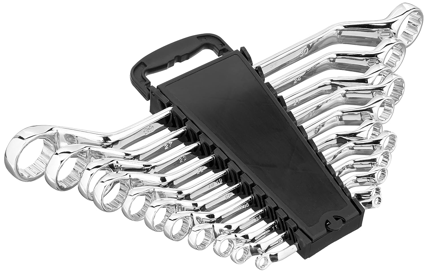 Amazon Brand – Denali Ratcheting Combination Wrench Set with Roll-Up Pouch, 13 Pieces (5/16–1 Inch, 80 mm-250 mm)