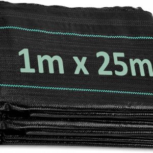 ANSIO Weed Control Membrane 1x25M Heavy Duty Weed Control Fabric,Ground cover Membrane, UV stabilised Weed Barrier Fabric. Ideal for use in Patios, Garden, Flower beds,...