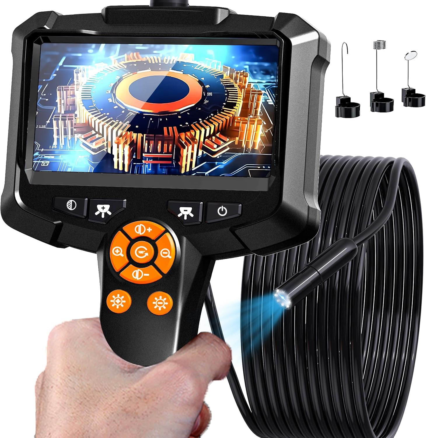 Daxiongmao Borescope, Endoscope Camera with Light, IP67 Waterproof Endoscope, 1080P HD Inspection Camera, Borescope Camera with Light, 16.5 Ft Flexible Endoscope Camera, Gadgets...