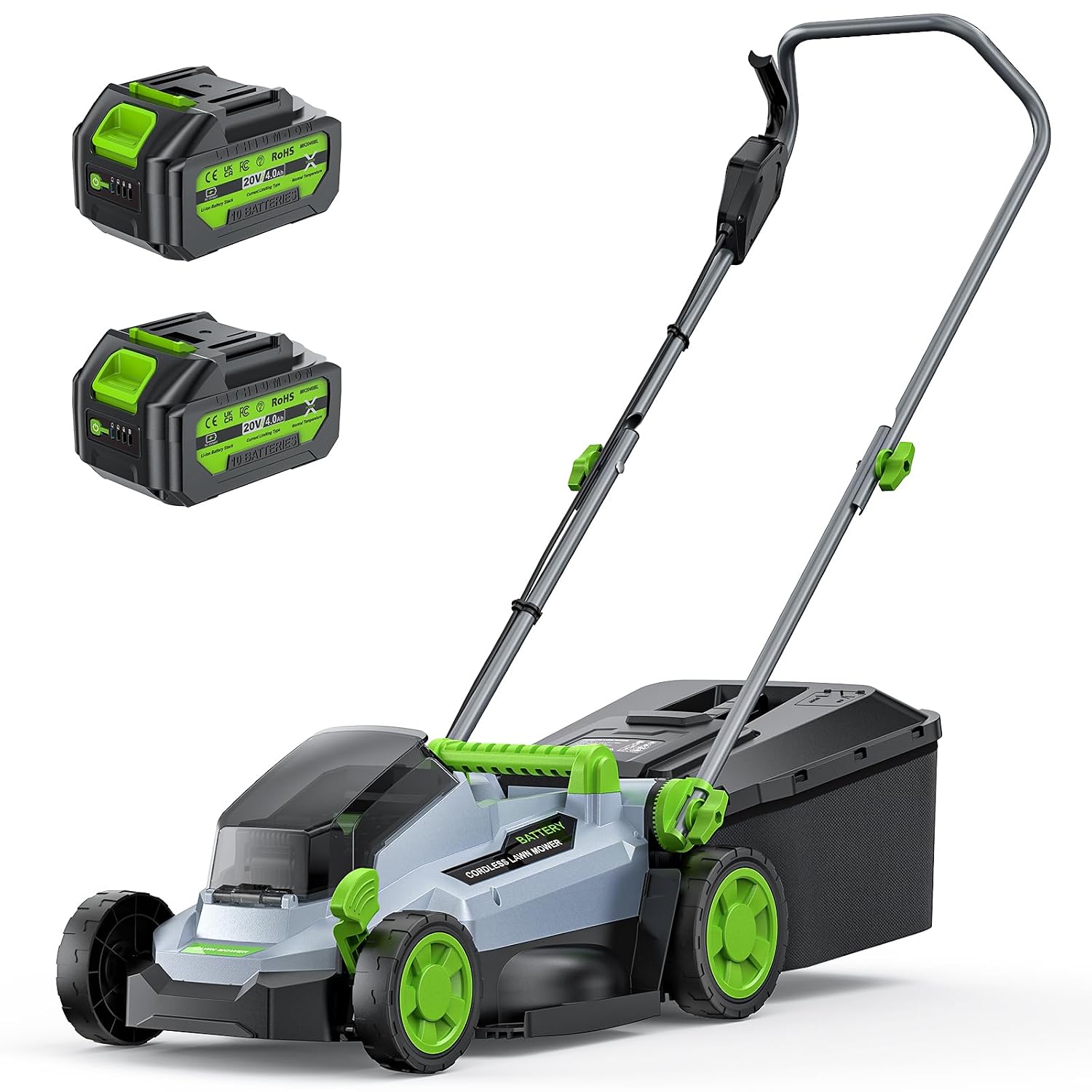 ETOOLAB 40V Cordless Lawnmower, 33cm Cut, Brushless, For Medium Gardens