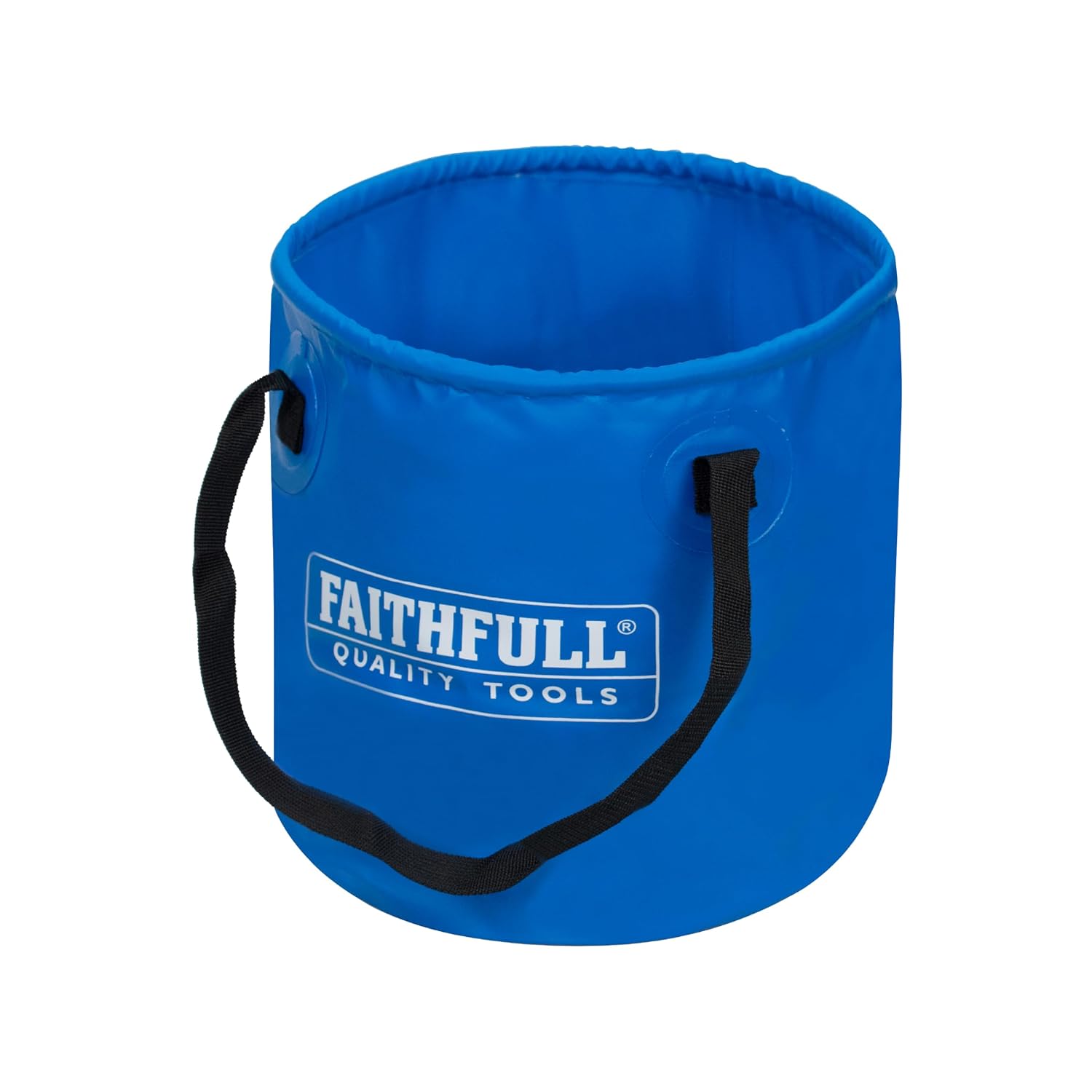 Faithfull Waterproof Collapsible Bucket – Lightweight PVC Container with Sturdy Handles & Compact Fold-Flat Design for Cleaning, Draining, Camping & Plumbing Tasks – 12L Capacity