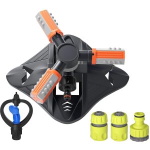 Garden Sprinkler,Dermasy® Automatic 360 Degree Rotating Garden Sprinkler with Quick Connectors
