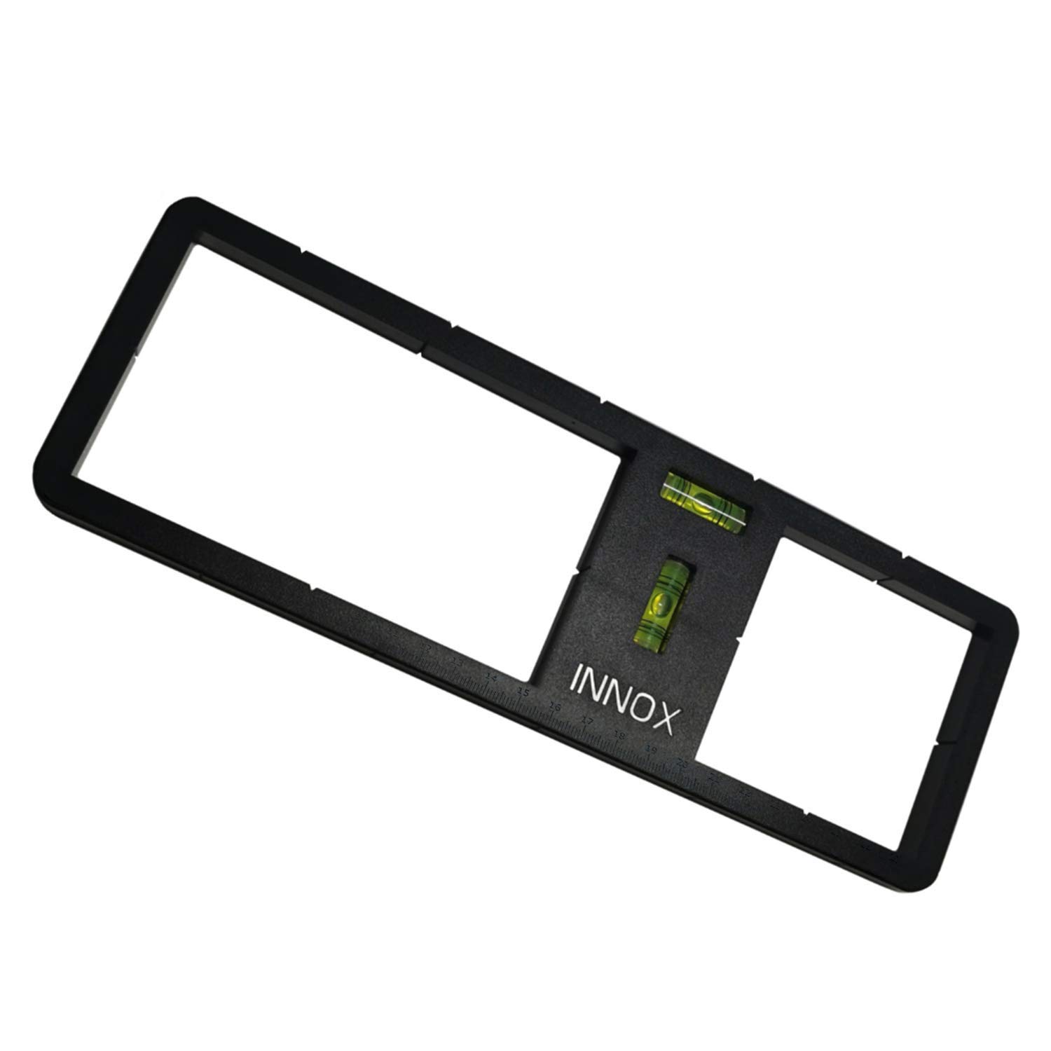 Innox Electrical Socket Back Box Cutting Template - with Vertical and Horizontal Spirit Levels I Electricians Tools I Double Plug Sockets I Double Socket Back Box I Spirit Level...