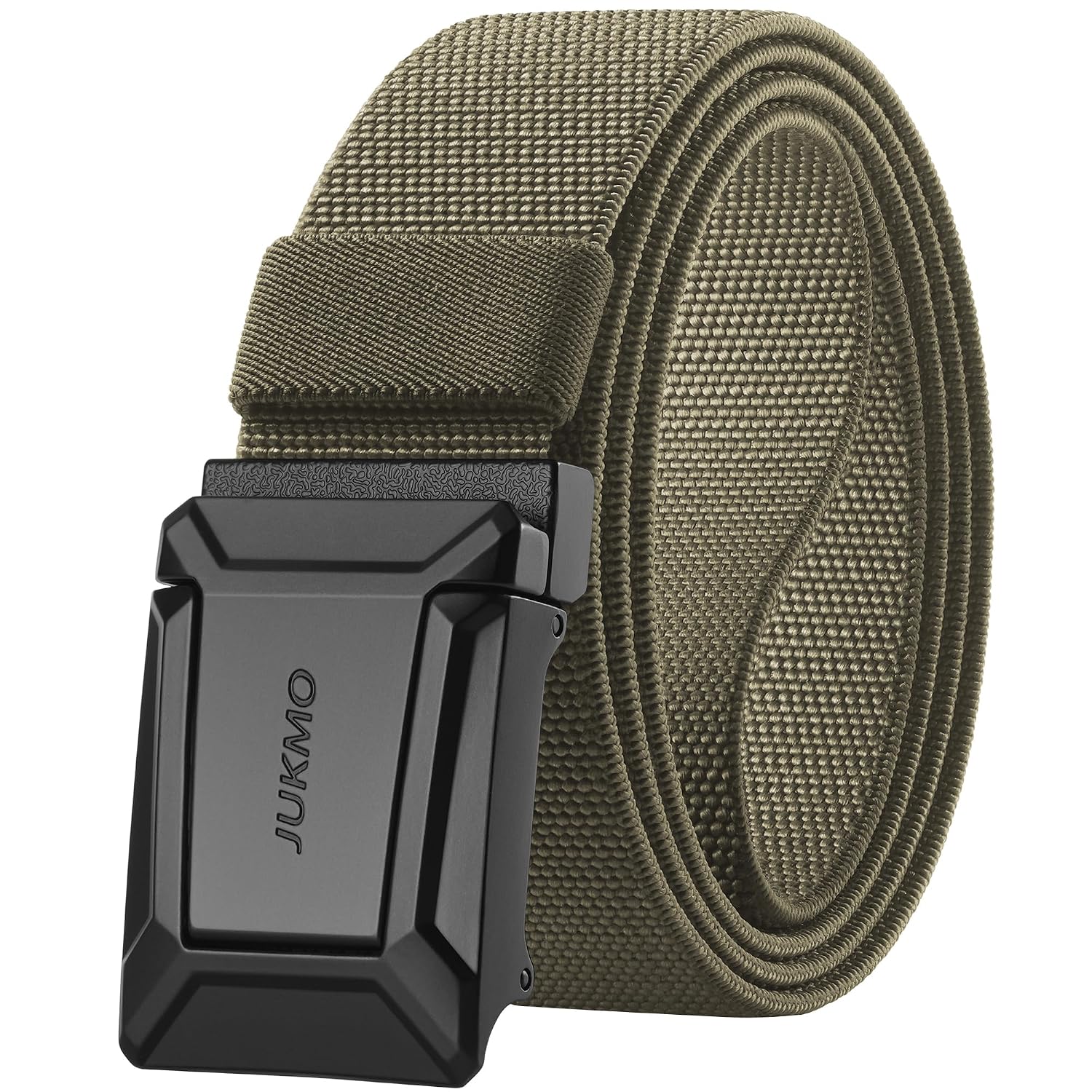 JUKMO Stretch Tactical Belt for Men, Military Work Rigger Hiking 1.5" Elastic Nylon Web Ratchet Quick Release Belt in Gift Box