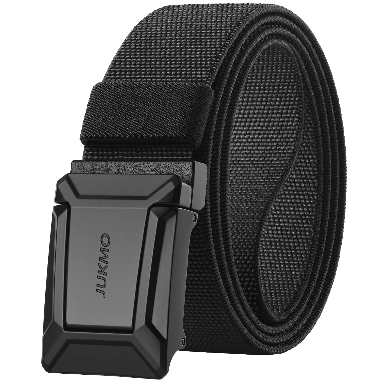 JUKMO Stretch Tactical Belt for Men, Military Work Rigger Hiking 1.5" Elastic Nylon Web Ratchet Quick Release Belt in Gift Box