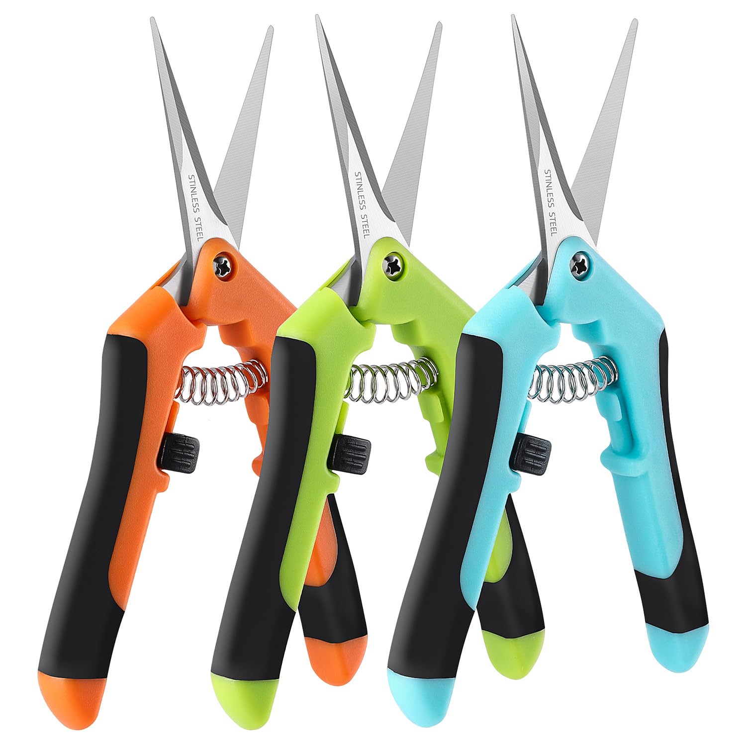 Laicky 3 Pack Pruning Shears, 6.5" Stainless Steel Garden Scissors