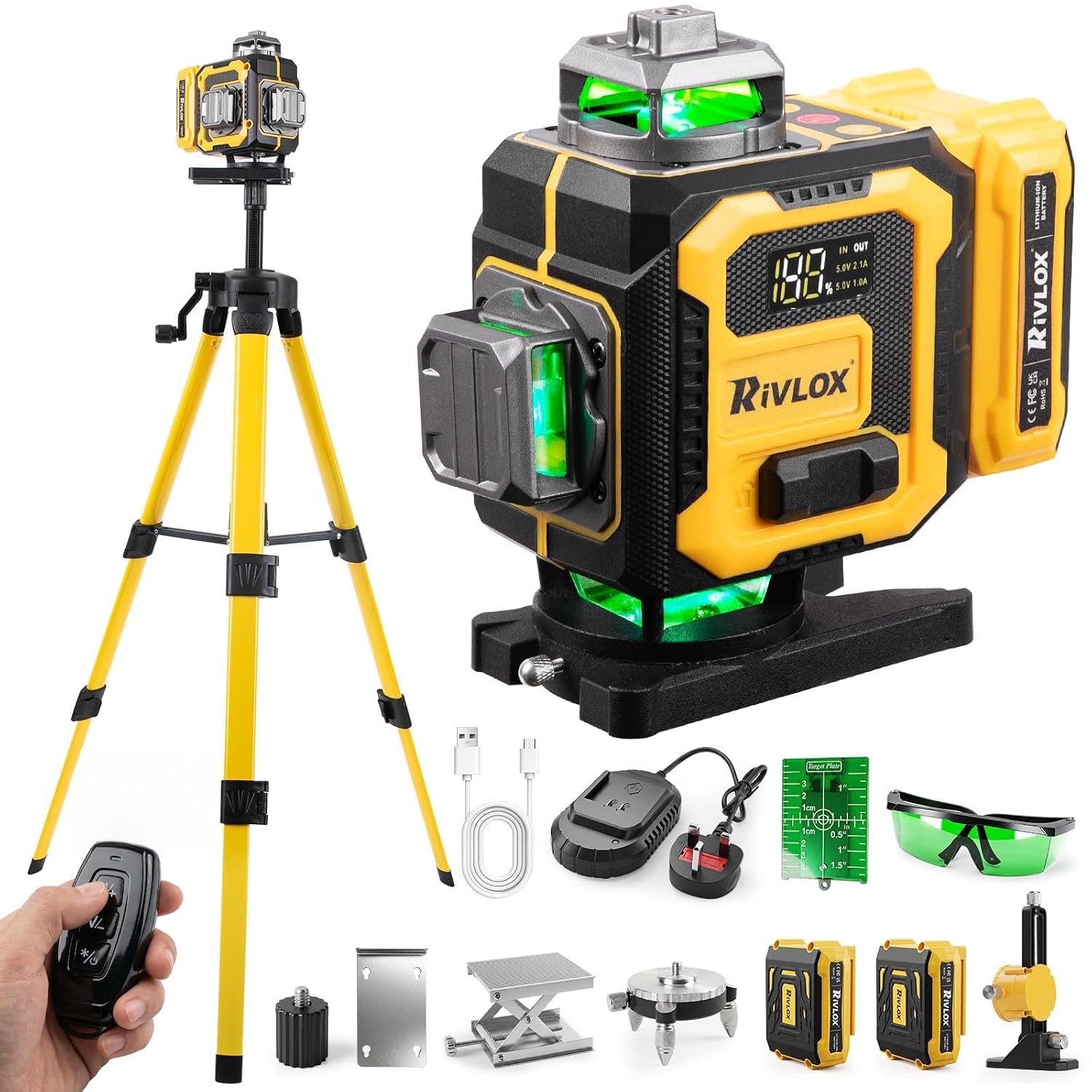 Laser Level with Tripod, 4x360° Self Leveling Laser Level