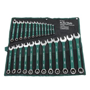 Neilsen Savino CT0985 25pc Green Dip Combination Spanner Set - 6mm to 32mm, with Dipped Handles and Wallet, Durable and Versatile Spanner Set for Automotive, DIY, and Industrial...