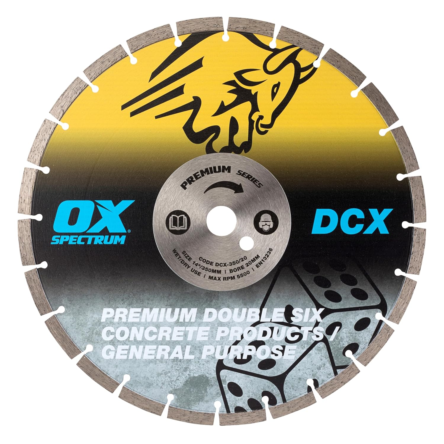 OX Spectrum Plus 350mm Diamond Blade – General Purpose Double Six