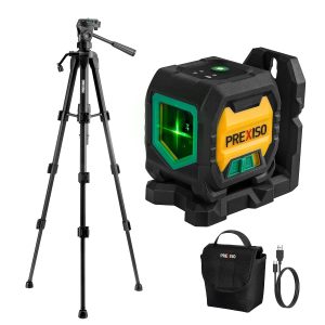 PREXISO Laser Level with Tripod, 20 m Cross Line & USB Rechargeable