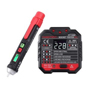 Proster Socket Tester Non-Contact Voltage Tester Pen Kit, RCD GFCI UK
