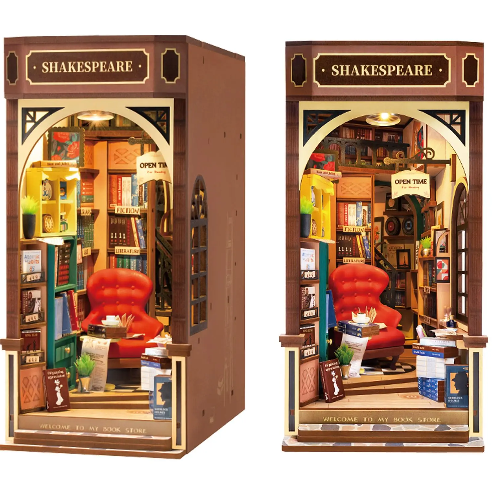 Robotime Rolife Neuer Booknook-Büchergeschäft mit Beleuchtung für Mädchen, Hausfrauen, Heimdekoration, einfache Montage, Holzspielzeug, Geschenke, Präsente TGB07 - AliExpress 26