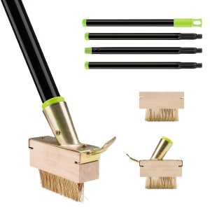 Sbestily Weed Remover Tool Long Handle Wire Brush Scraper for Patio Paving