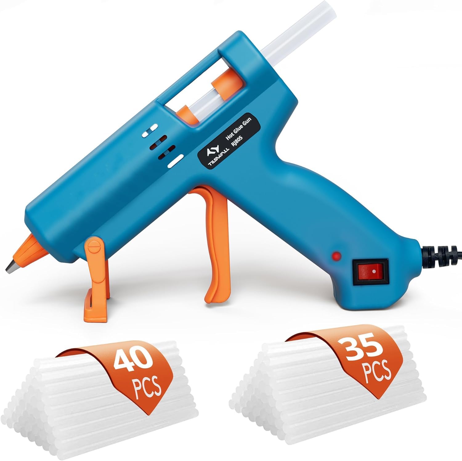 Tilswall Hot Glue Gun kit, 50W Mini Melt Glue Gun with 75pcs Glue Sticks