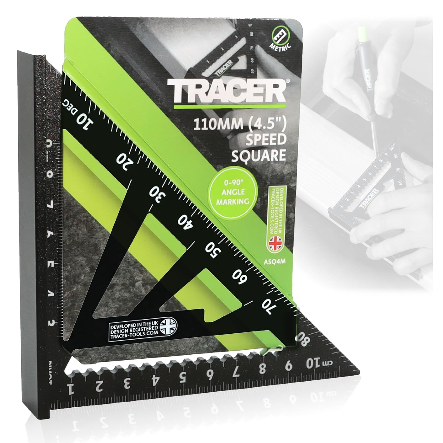 Tracer Speed Square 4.5" 110mm – Rafter, Roofing & Carpentry Marking