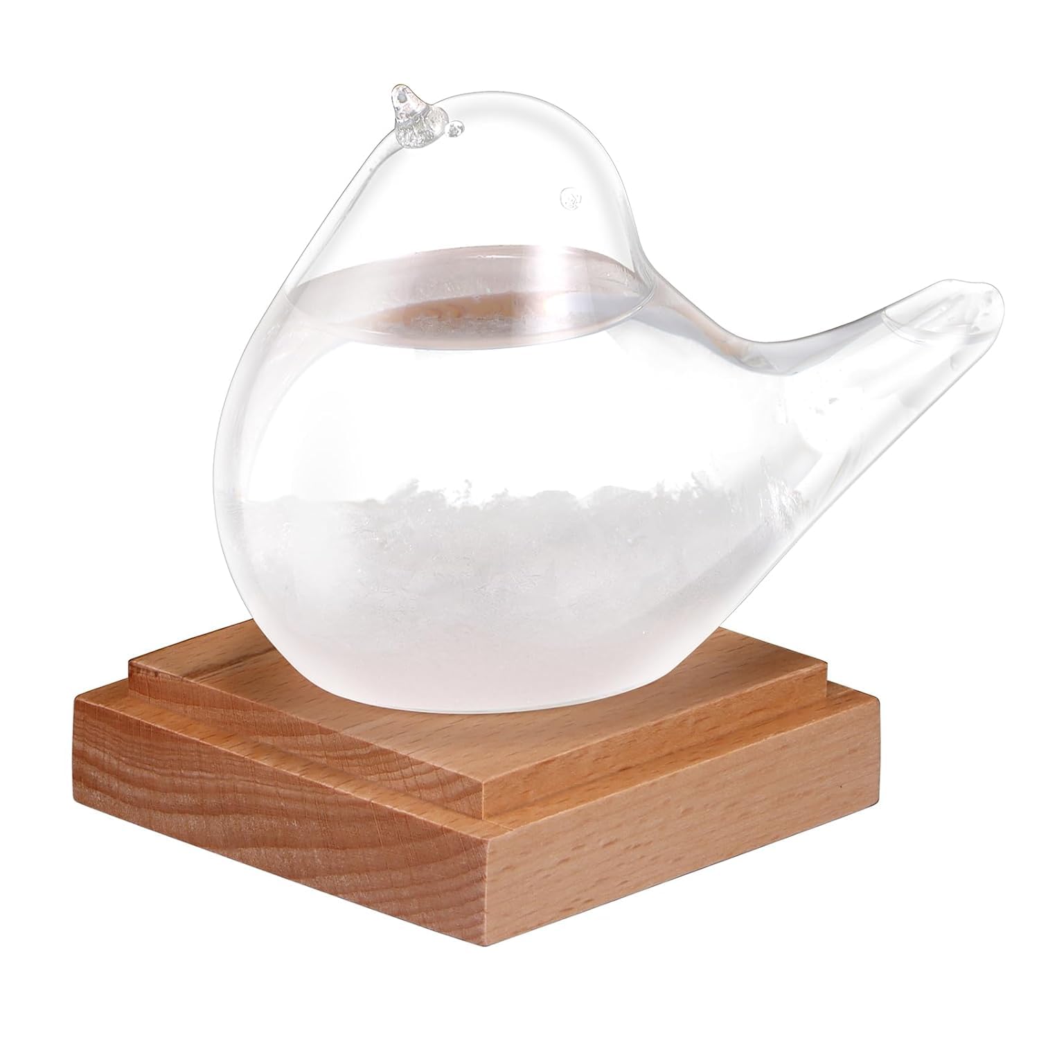Weather Predicting Storm Glass,Bird Shape Storm Glass Weather Forecast Bottle Weather Station with Wooden Base,Weather Stations for Home Office Accessories Valentine's Day Gift...