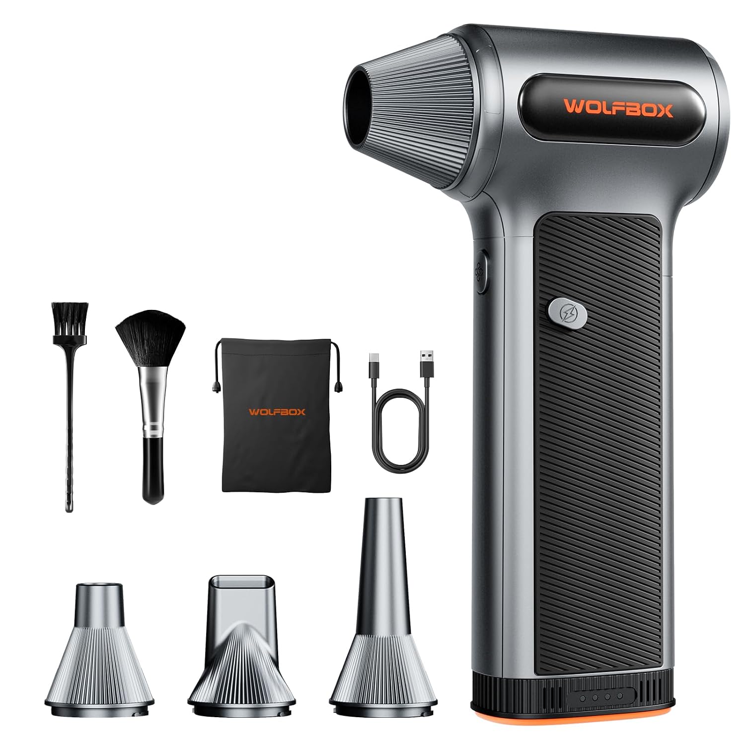 WOLFBOX MF200 Compressed Air Duster with Removable Battery, Extreme Power