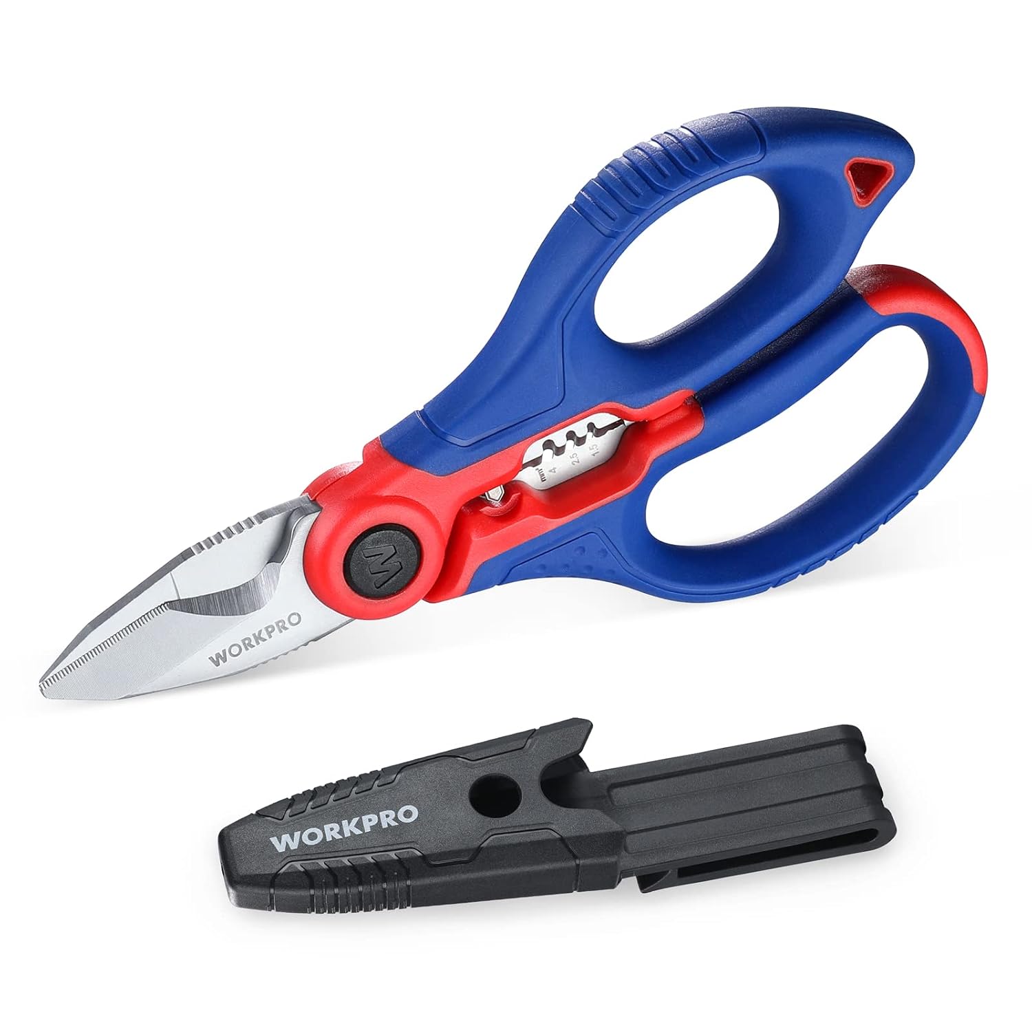 WORKPRO 163 mm (6.5") Electricians Scissors with Wire Stripper