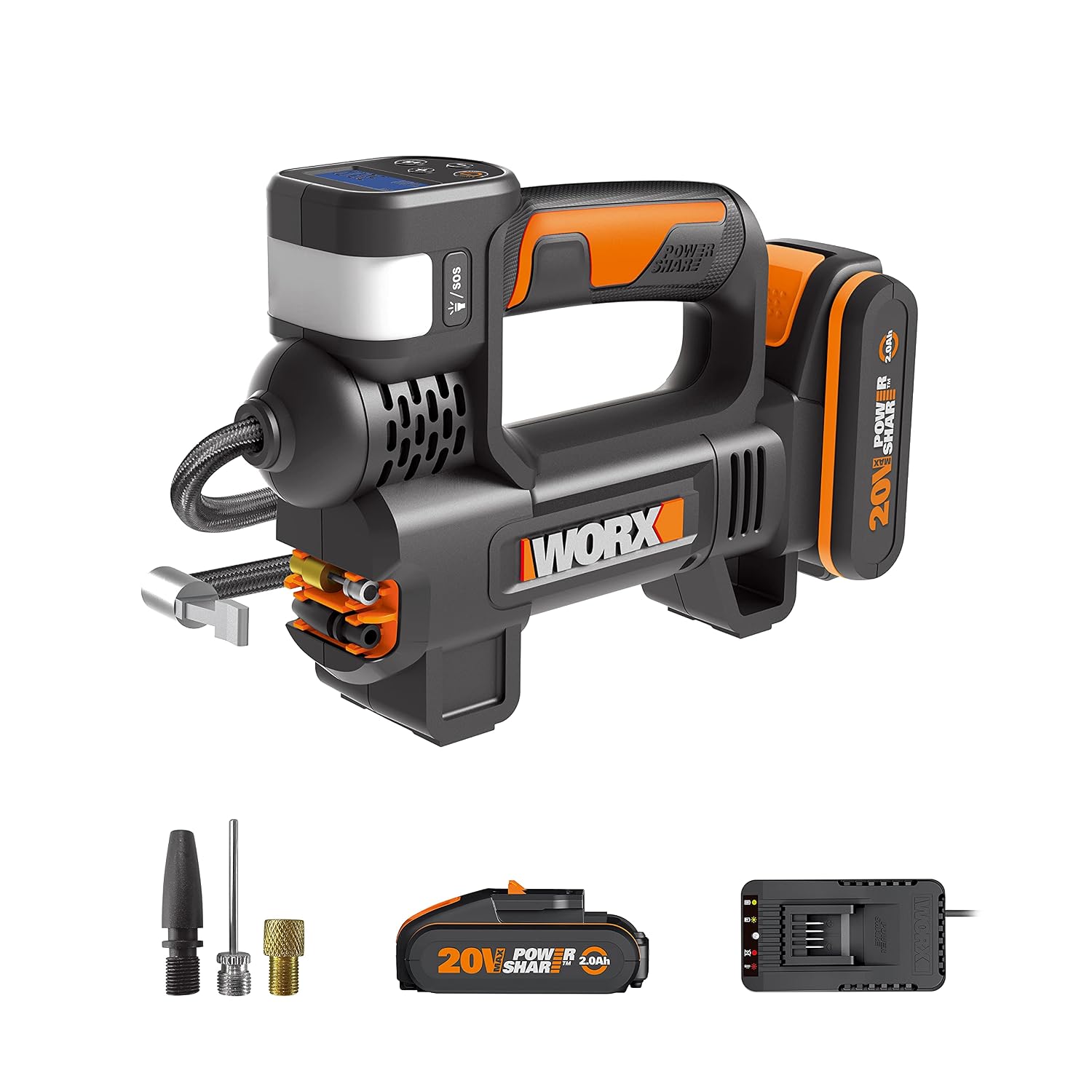 WORX 20V Cordless Tyre Inflator Air Pump WX092 Multi-Function Air Pump