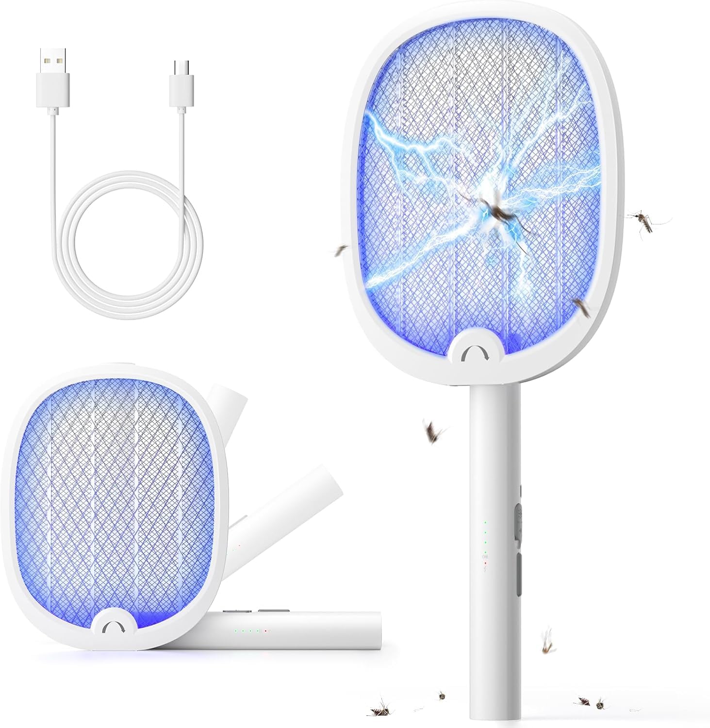 YISSVIC Foldable Electric Fly Swatter Bug Zapper, 4000V, Rechargeable